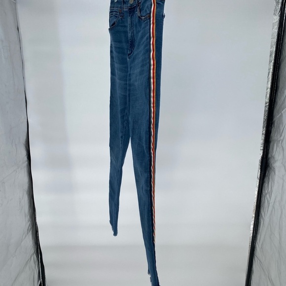 Abercrombie and Fitch Blue Denim Jeans with Side Stripe - Picture 4 of 6